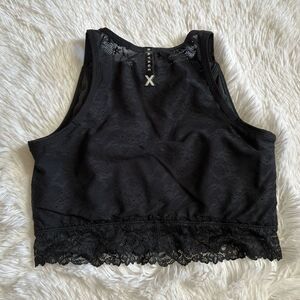 Savage X Fenty Sports Bra Lace Black Womens Size 8
